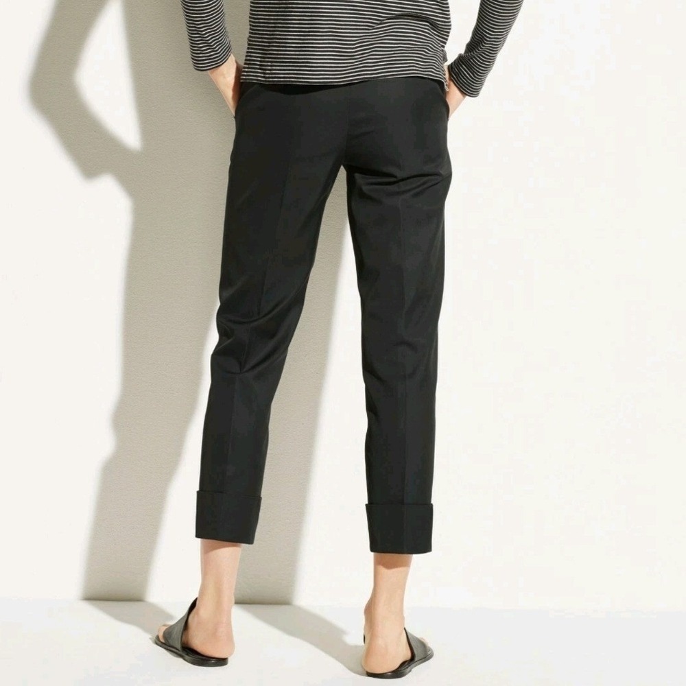 Vince Black Italian Wool Blend Cuffed Ankle Trousers V473221483 Womens 14 - Picture 4 of 12